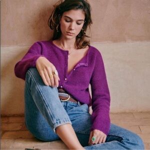 Sezane Gaspard Orchid Cardigan